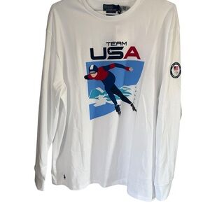 Polo Ralph Lauren Men’s  Official 2026 Team USA White L/S Graphic T Shirt Sz XL